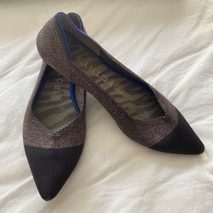 Rothy’s Womens Shoes The Point Diamond Metallic